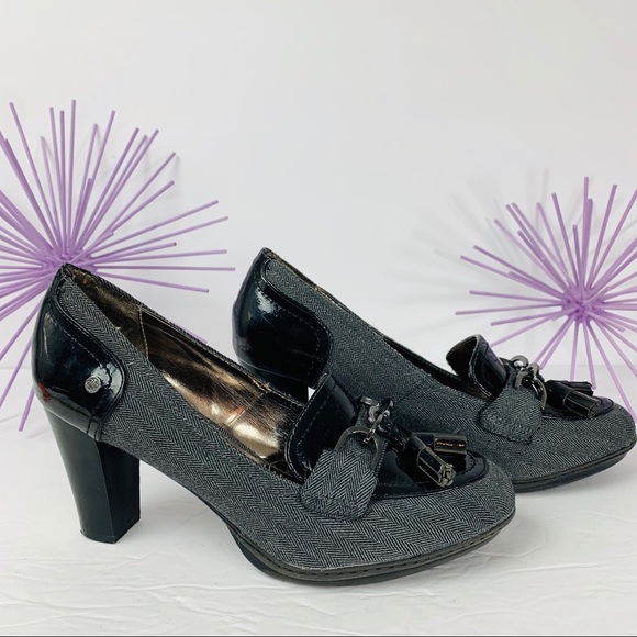 Dana Buchman / Black Gray Chunky  Heel - Picture 4 of 8